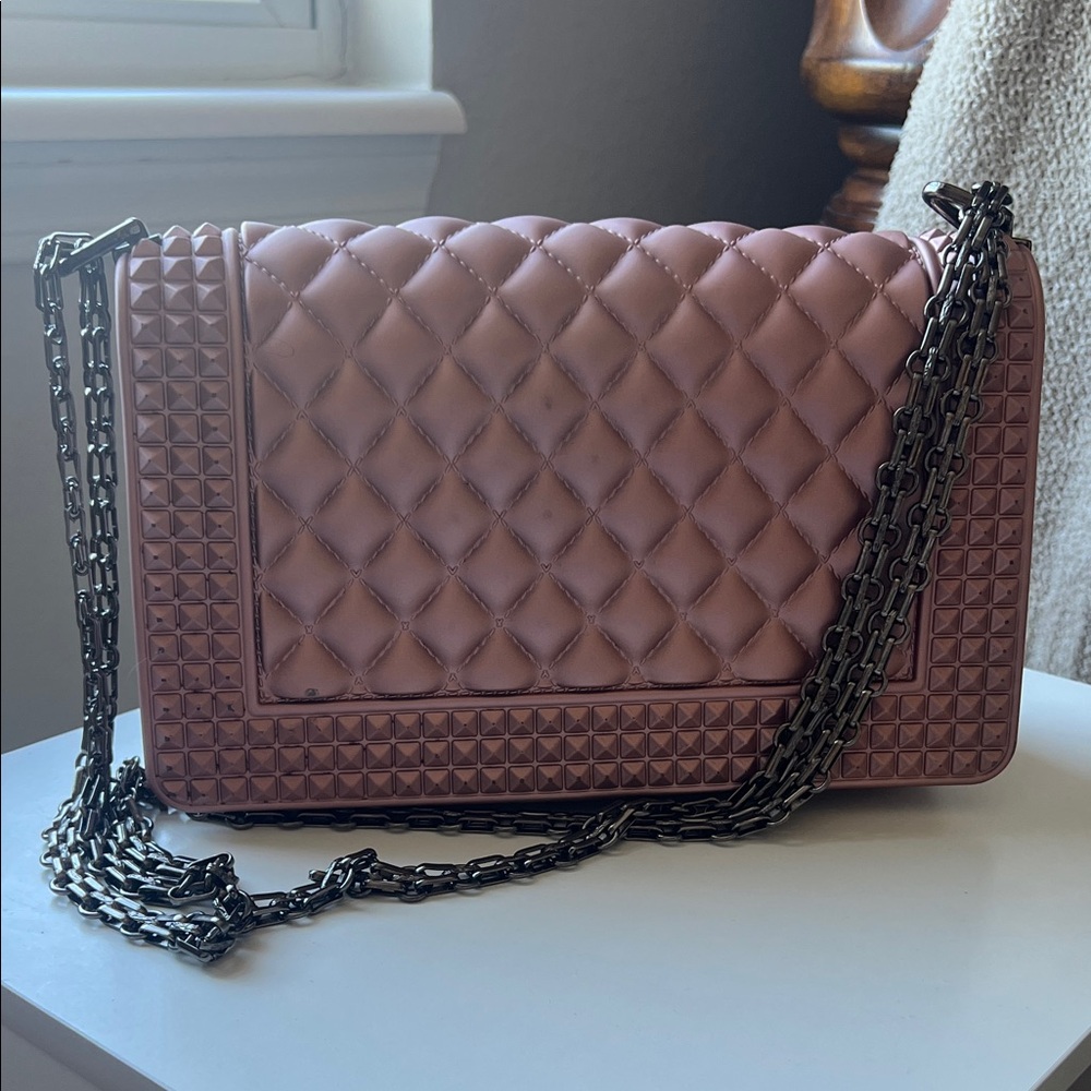 Pink Quilted Chain Shoulder Bag - Picture 3 of 7